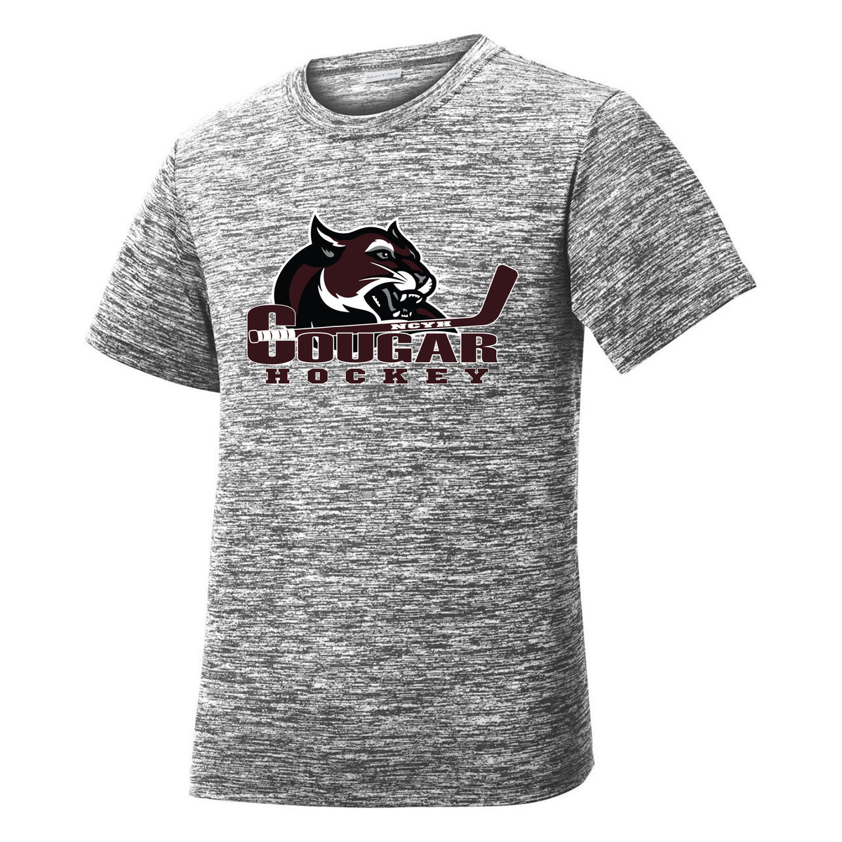 Sport-Tek Youth PosiCharge Electric Heather Tee — Black Electric, front