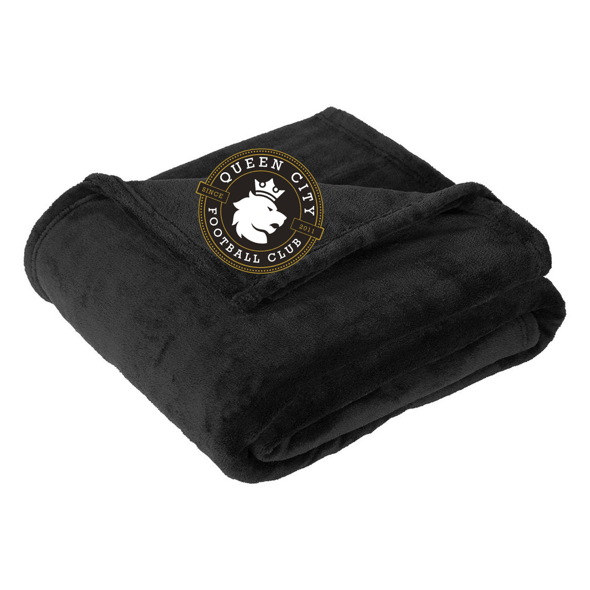 Port Authority Oversized Ultra Plush Blanket — Deep Black, front