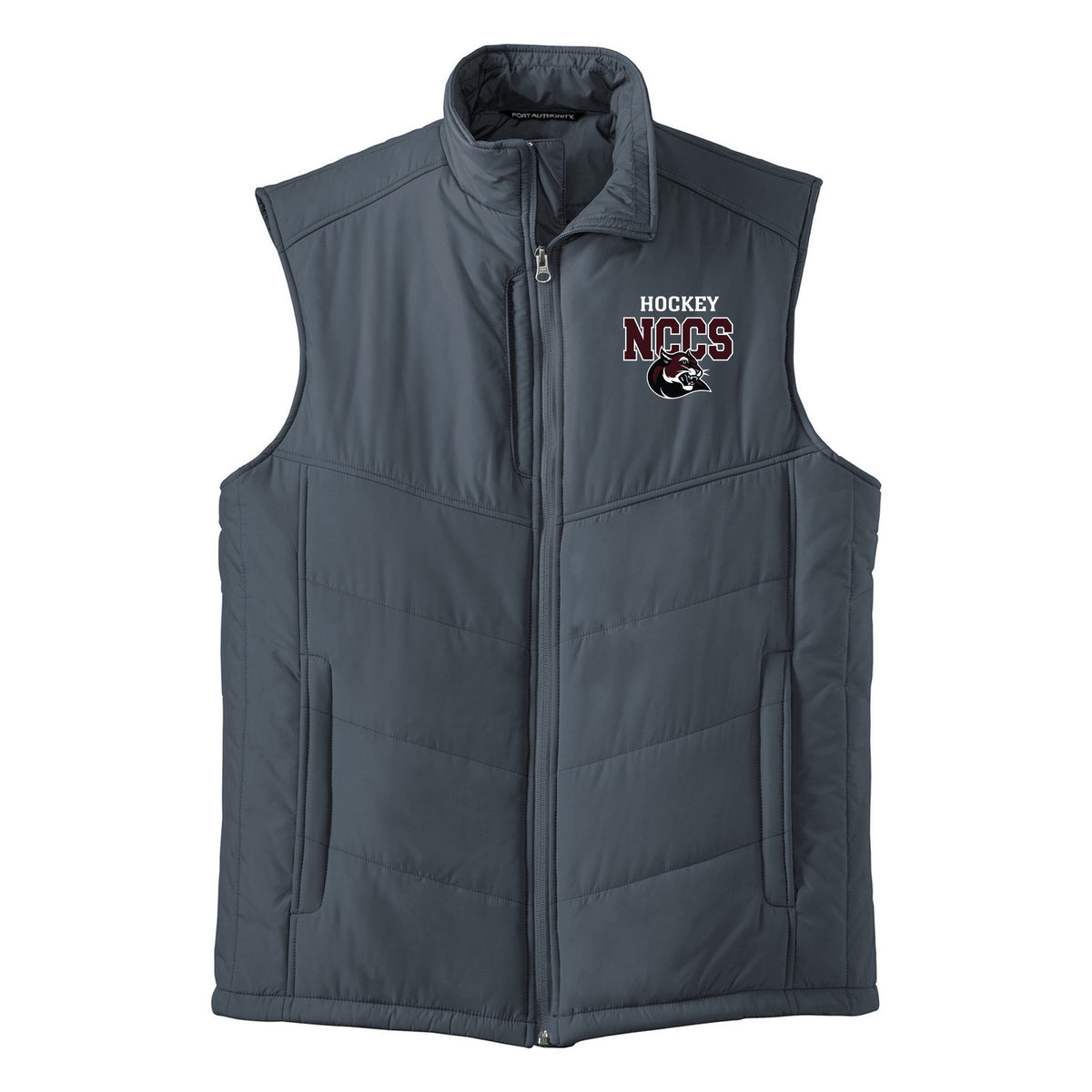 Cougars Port Authority Puffy Vest — Dark Slate, front