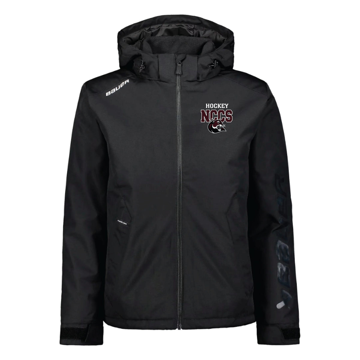 Cougars Bauer Heavyweight Jacket (Adult) — Black, front