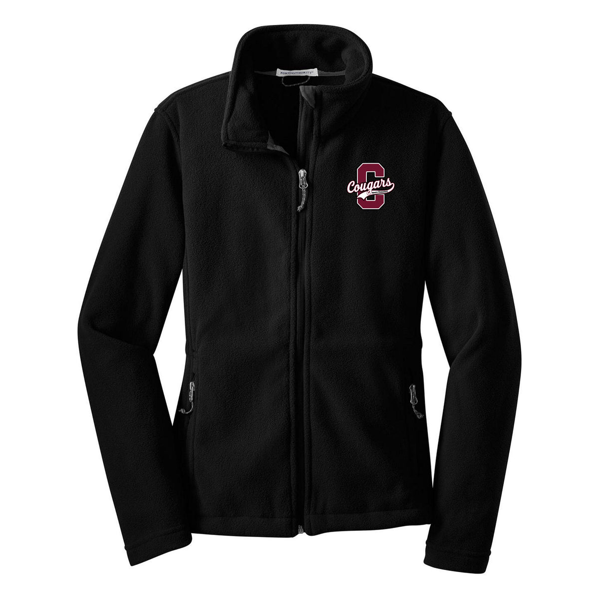 Cobras Teacher Women's Fleece Jacket — Black, C Logo, front