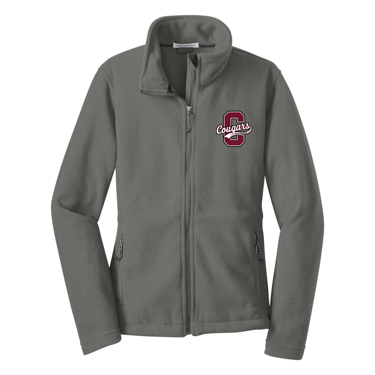 Cobras Teacher Women's Fleece Jacket — Deep Smoke, C Logo, front
