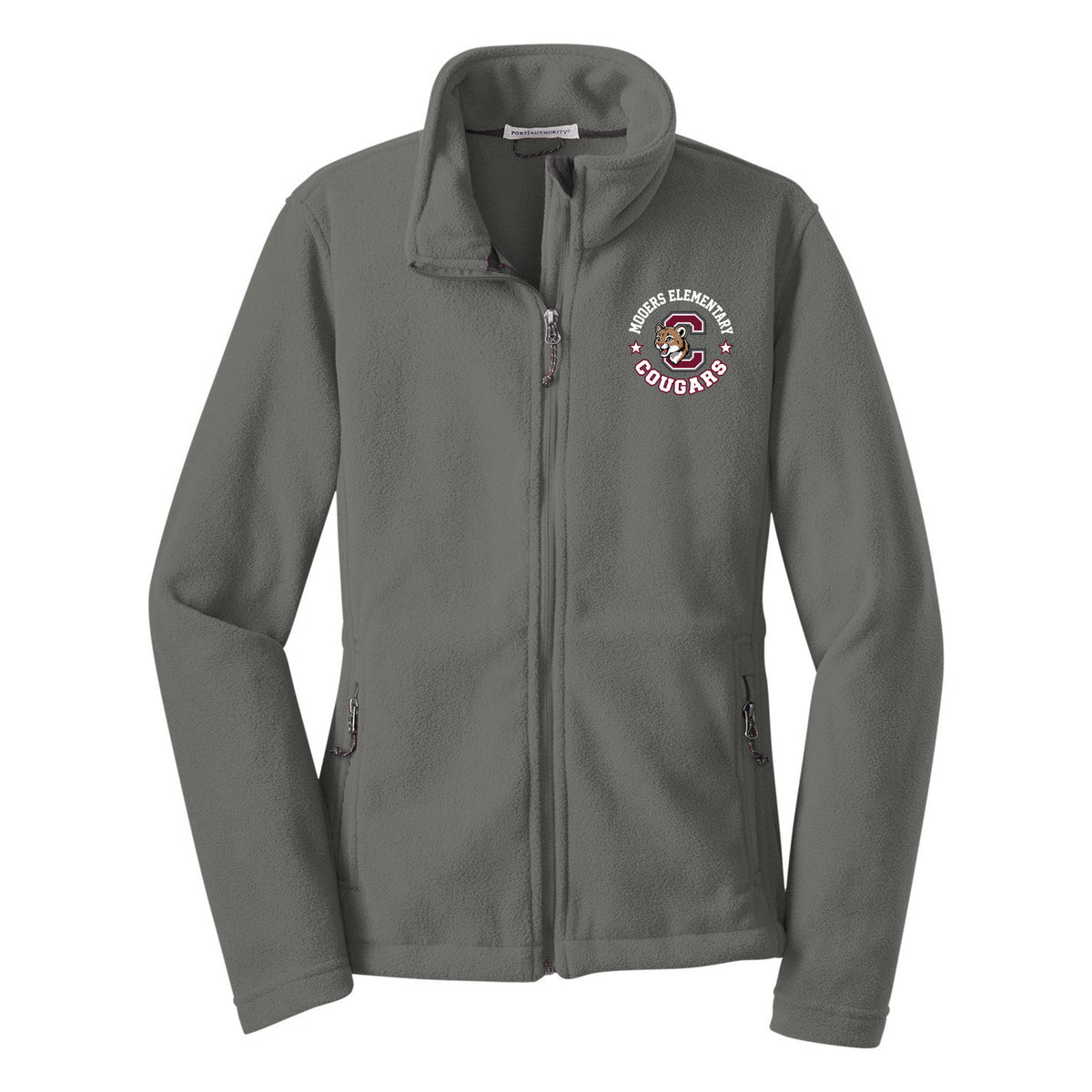 Cobras Teacher Women's Fleece Jacket — Deep Smoke, Logo 1, front