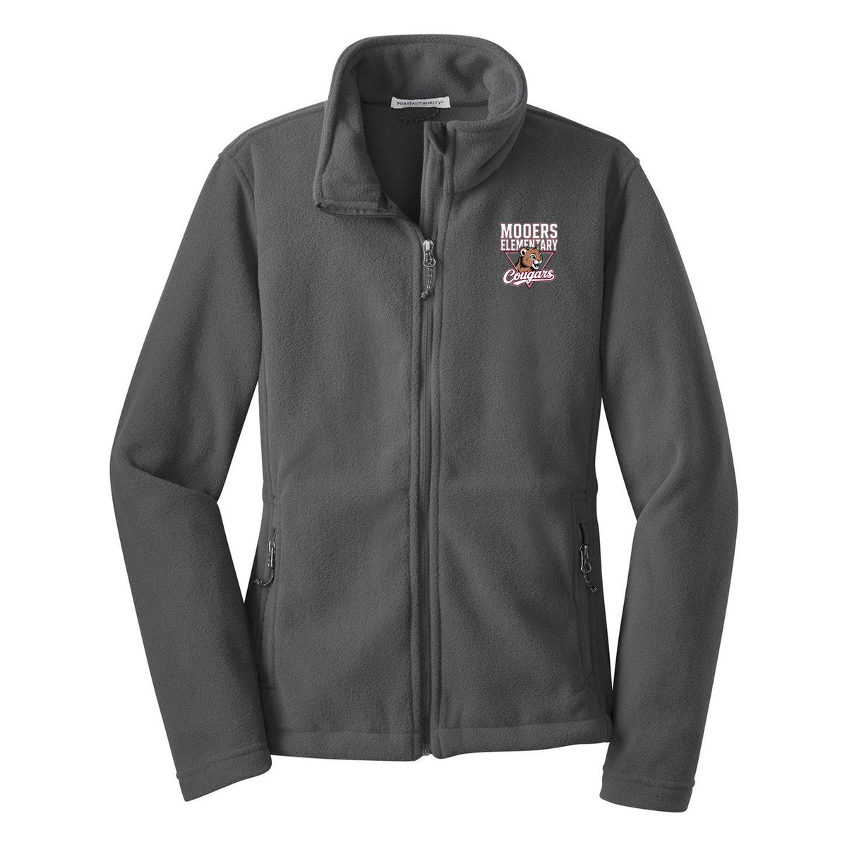 Cobras Teacher Women's Fleece Jacket — Iron Grey, Logo 2, front