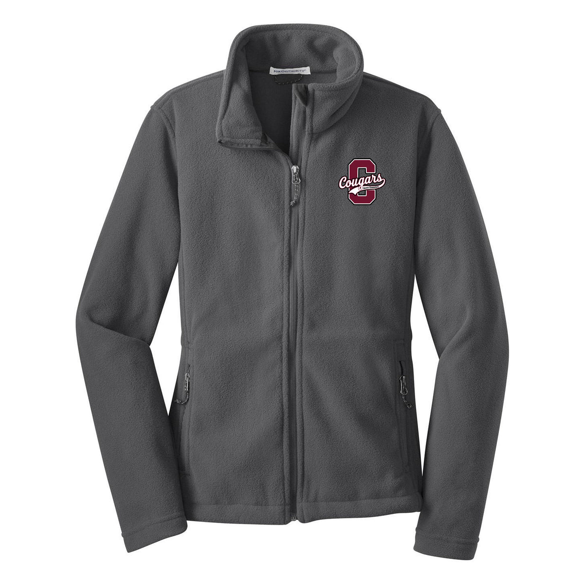 Cobras Teacher Women's Fleece Jacket — Iron Grey, C Logo, front