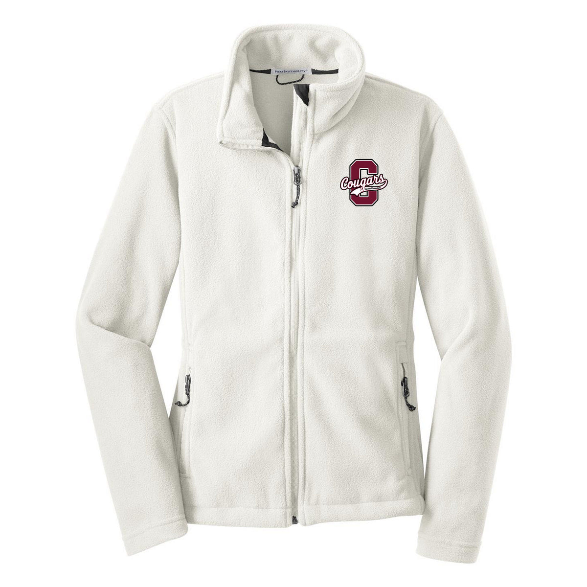 Cobras Teacher Women's Fleece Jacket — Winter White, C Logo, front
