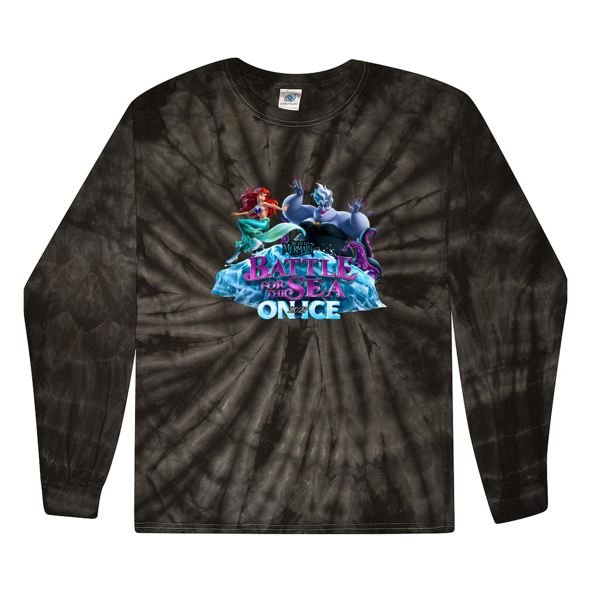 ADULT AND YOUTH TIE DYE LONG SLEEVE — BLACK, front