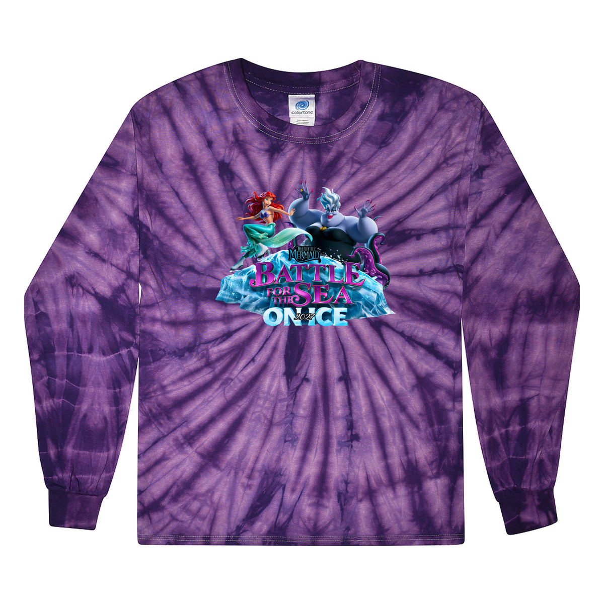 ADULT AND YOUTH TIE DYE LONG SLEEVE — PURPLE, front