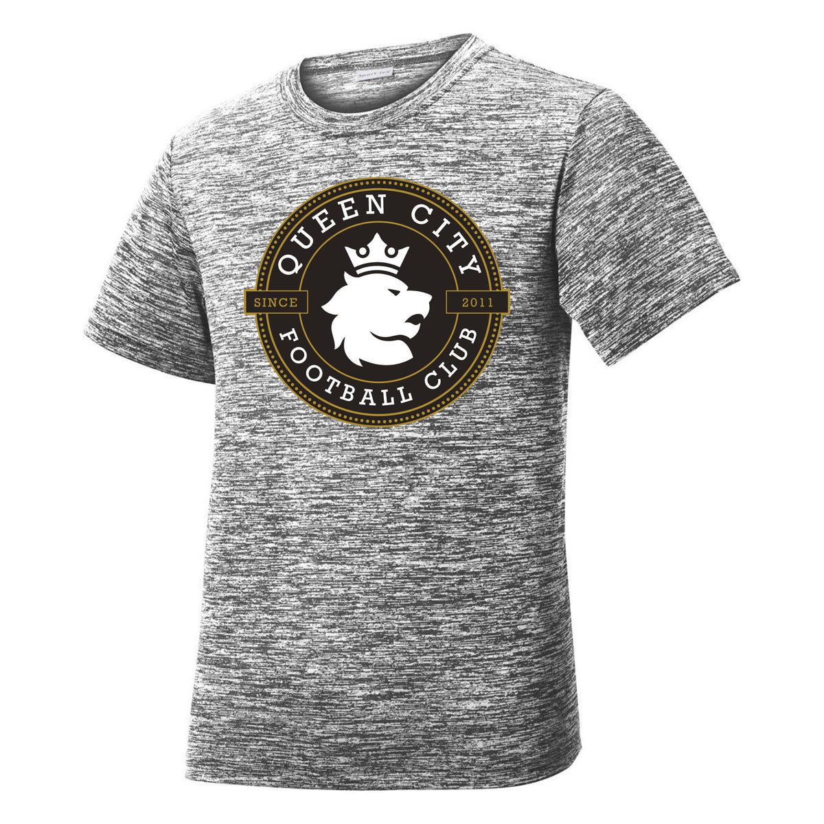 Sport-Tek Youth PosiCharge Electric Heather Tee — Black Electric, front