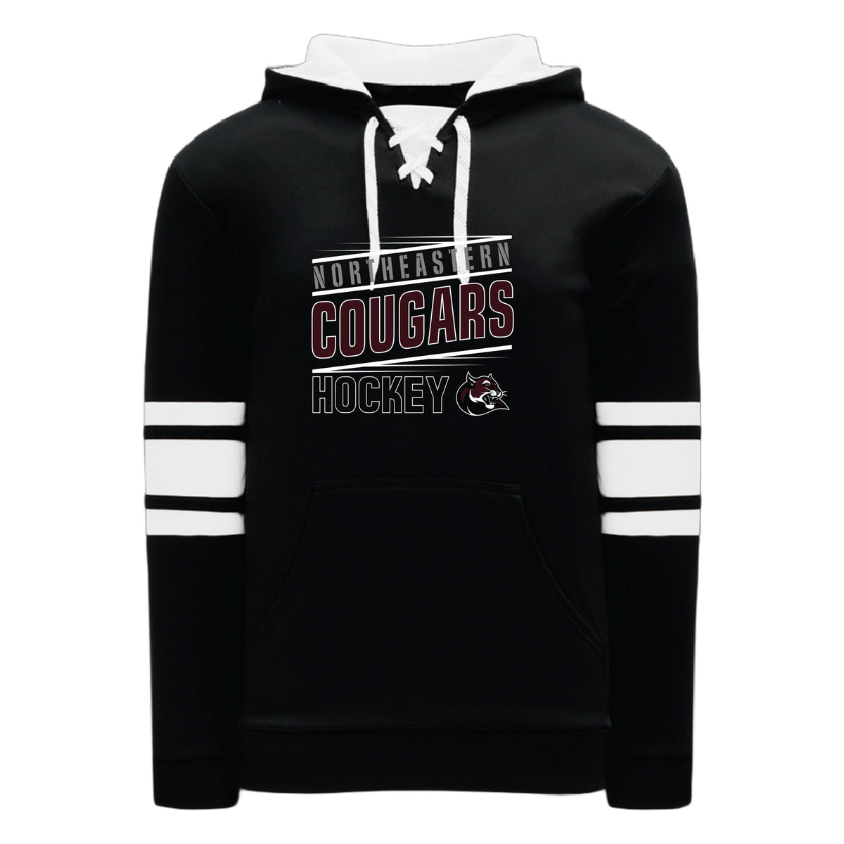 Cougars Apparel Sweatshirts — Black/White, Logo 2, front