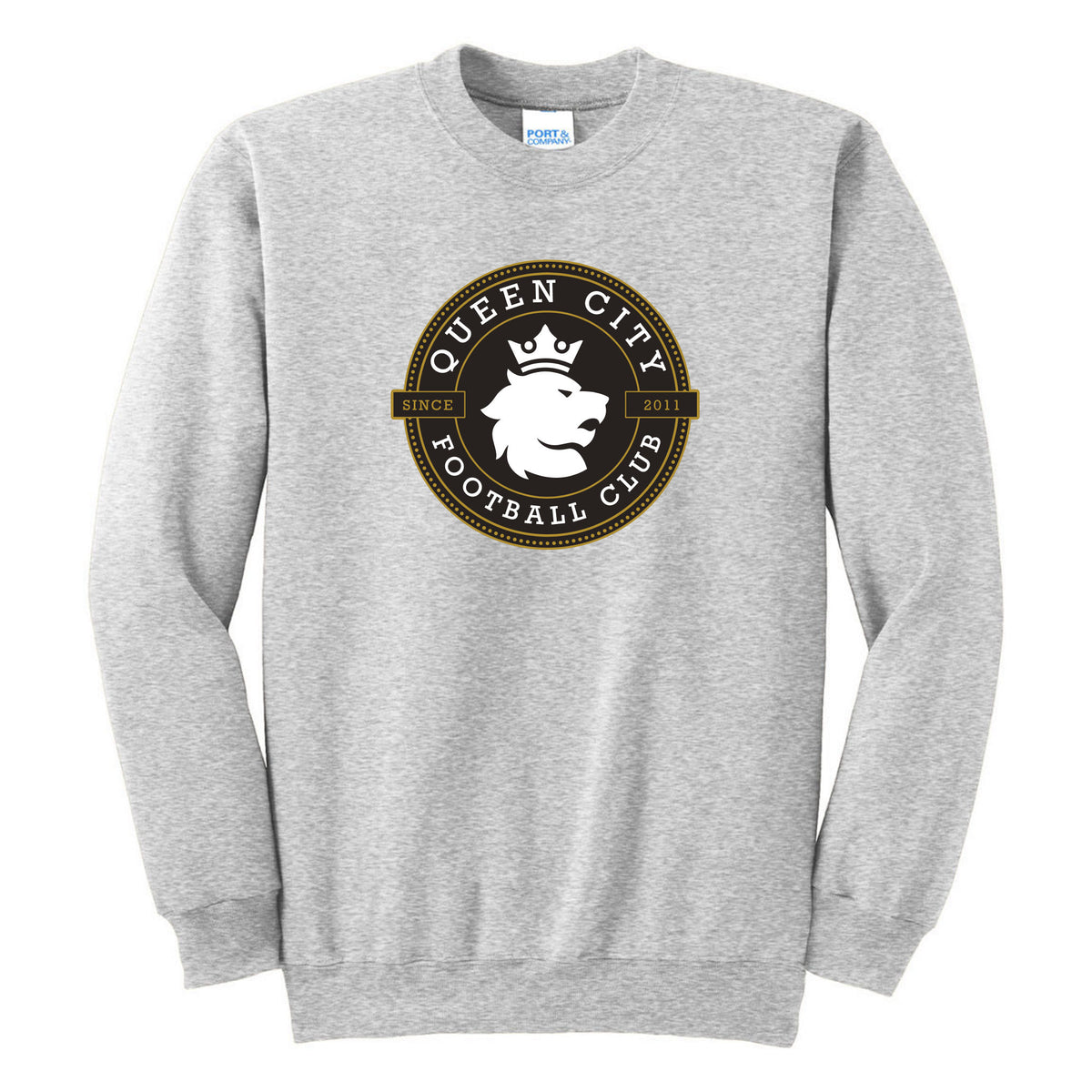 Port & Co Essential Fleece Crewneck Sweatshirt — Ash, front