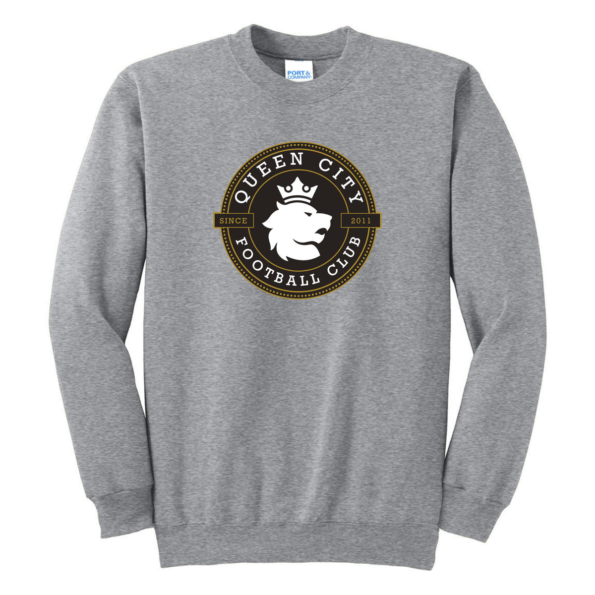 Port & Co Essential Fleece Crewneck Sweatshirt — Athletic Heather, front