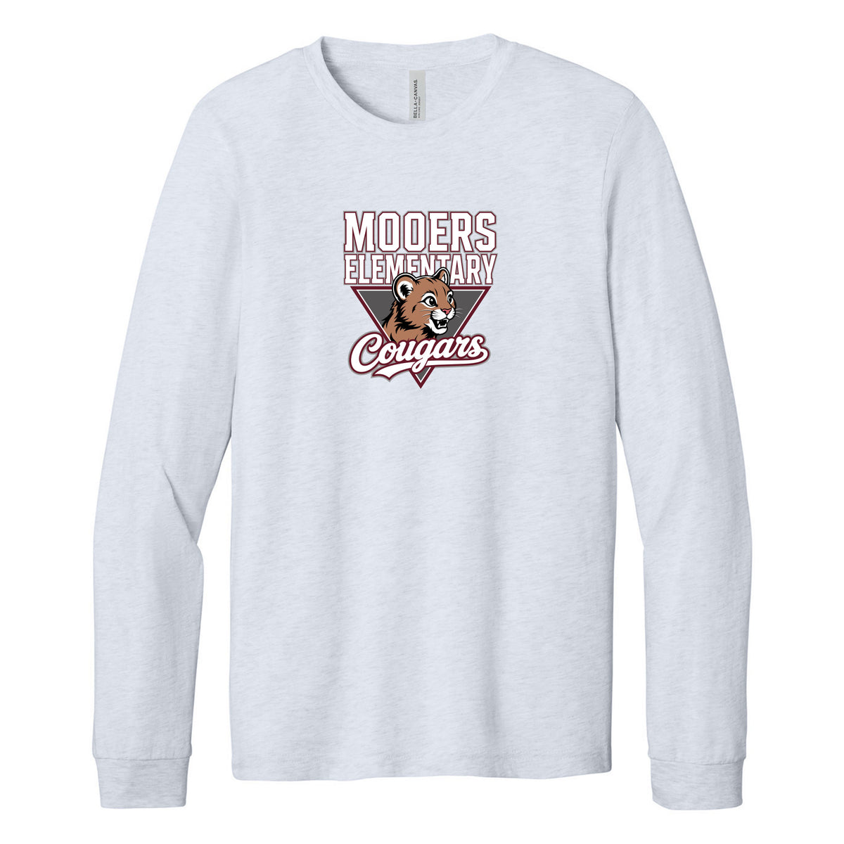 Cobras Teacher Long Sleeve Tee — Ash, Logo 2, front