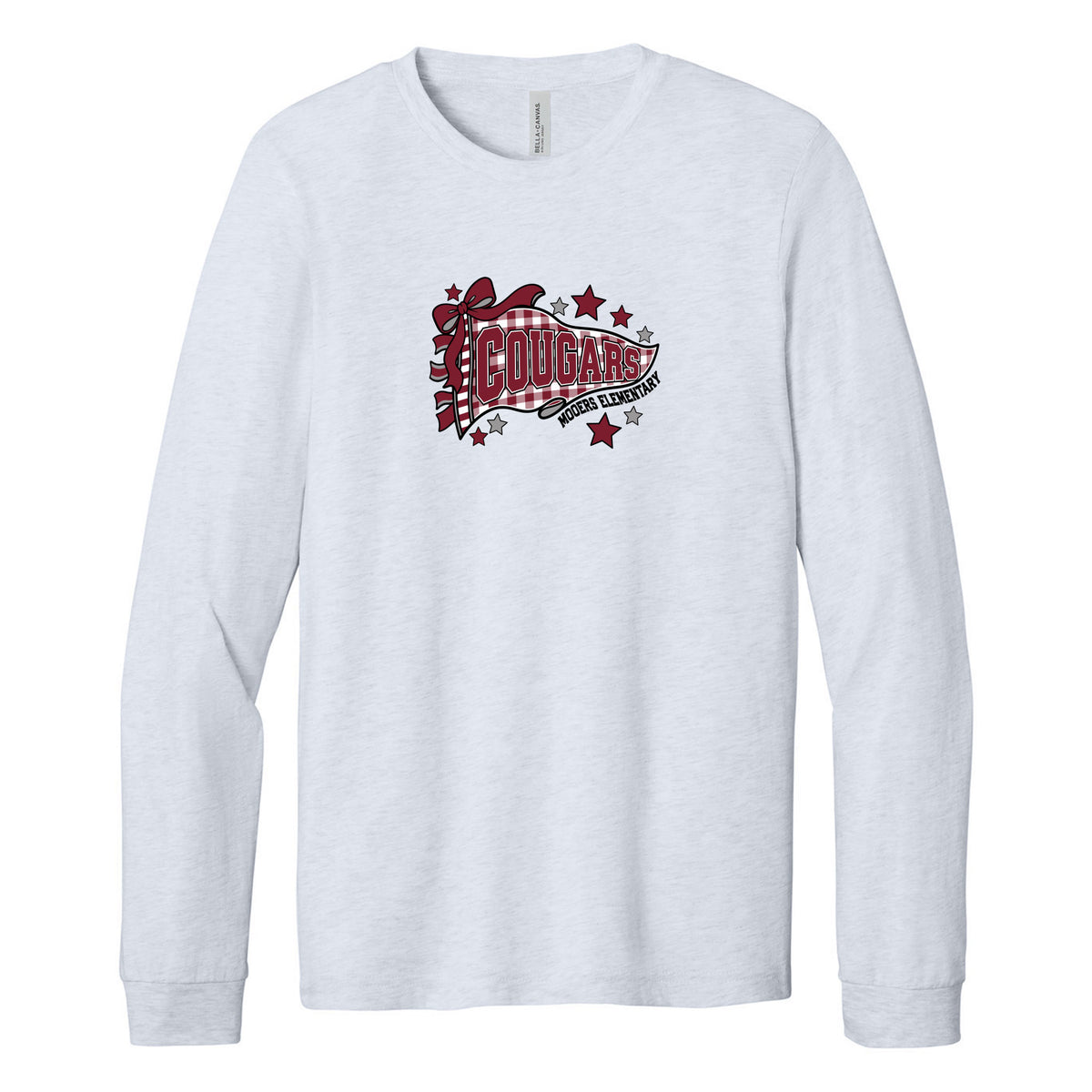Cobras Teacher Long Sleeve Tee — Ash, Logo 3, front