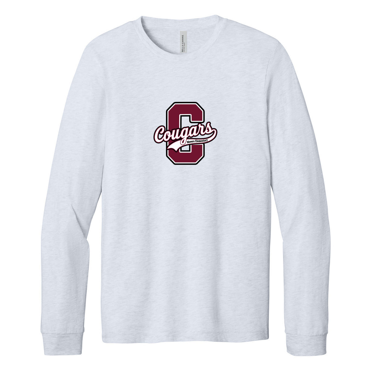 Cobras Teacher Long Sleeve Tee — Ash, Logo 4, front