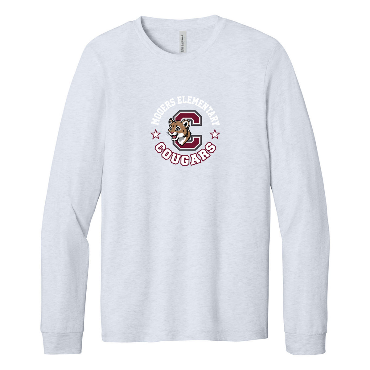 Cobras Teacher Long Sleeve Tee — Ash, Logo 1, front