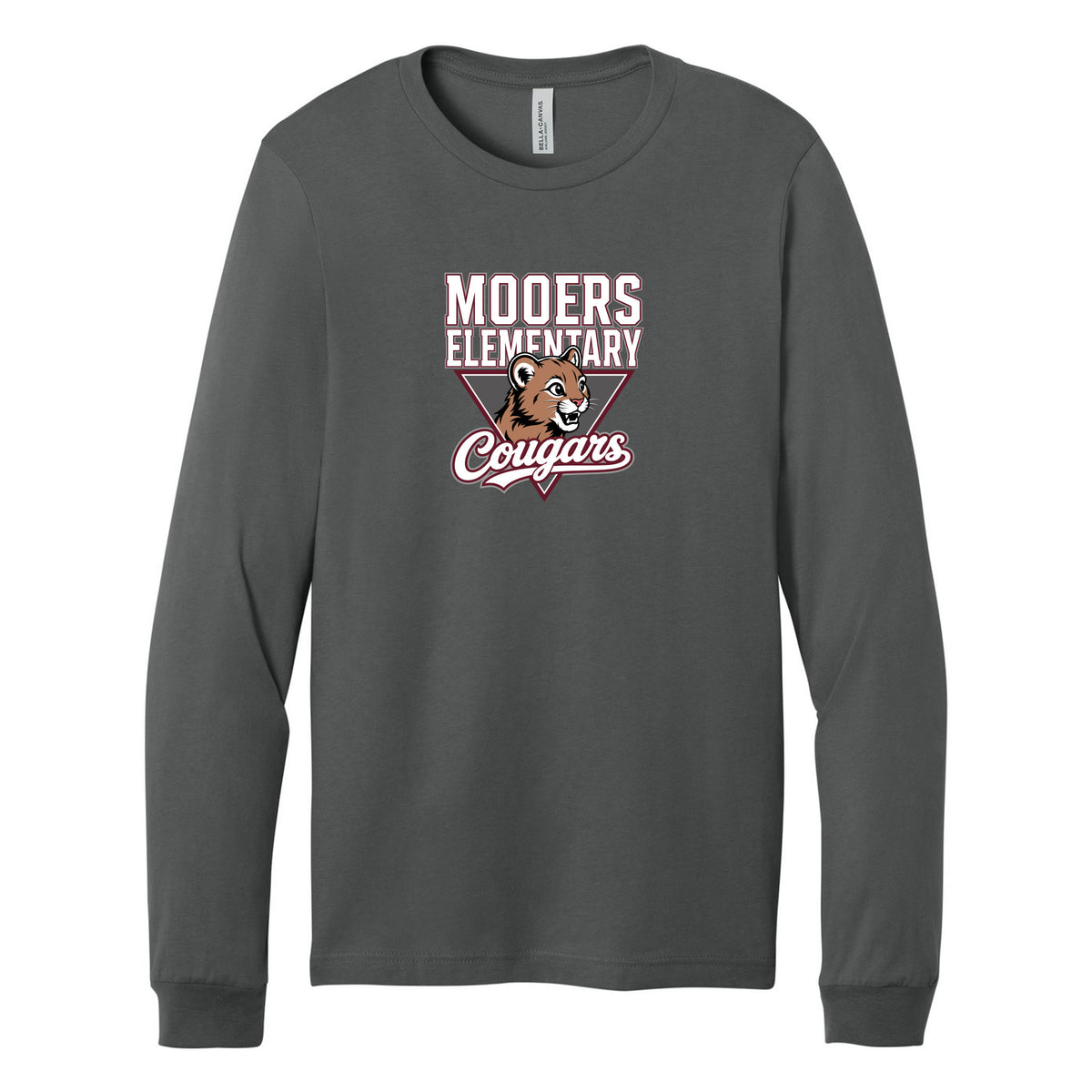 Cobras Teacher Long Sleeve Tee — Asphalt, Logo 2, front