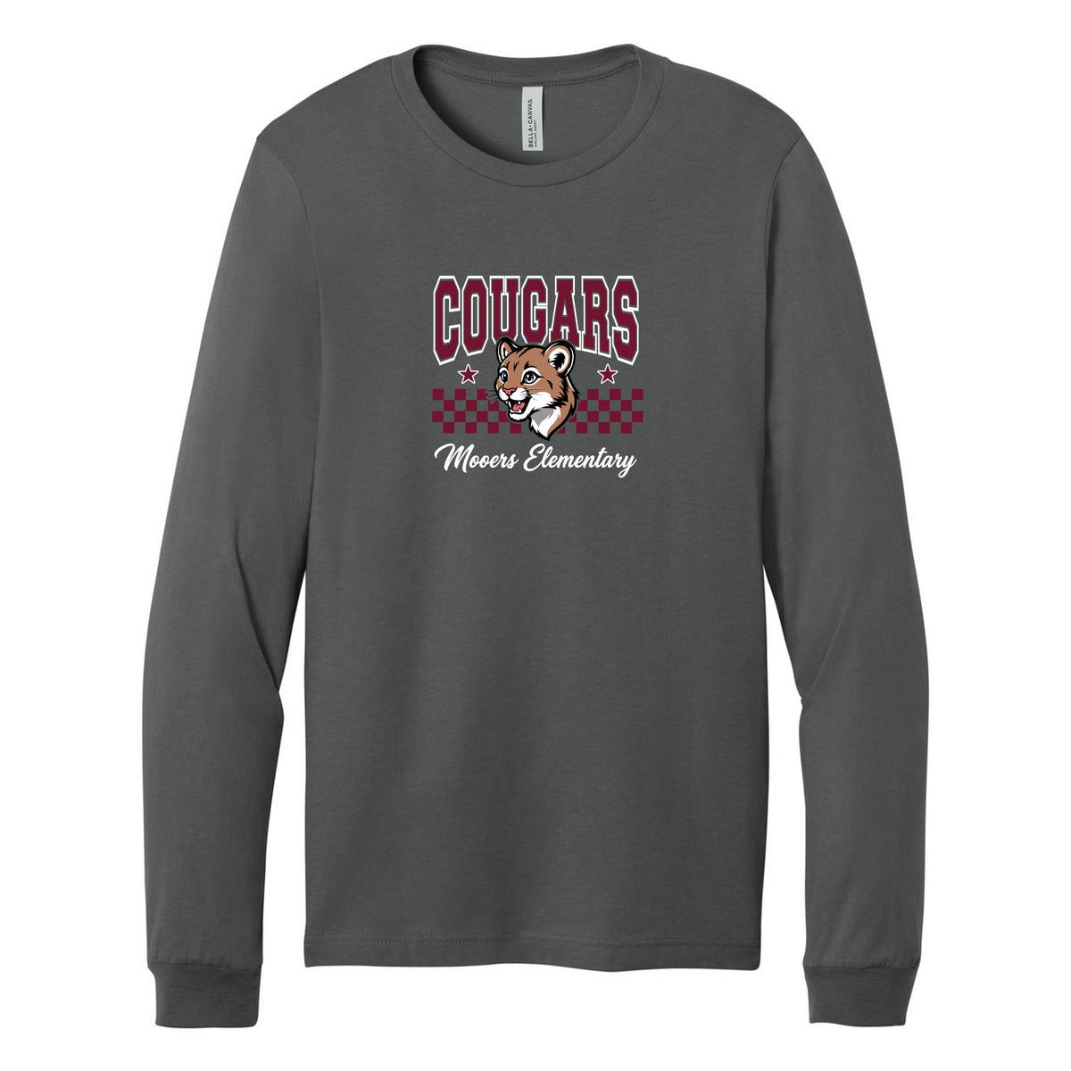 Cobras Teacher Long Sleeve Tee — Asphalt, Logo 5, front