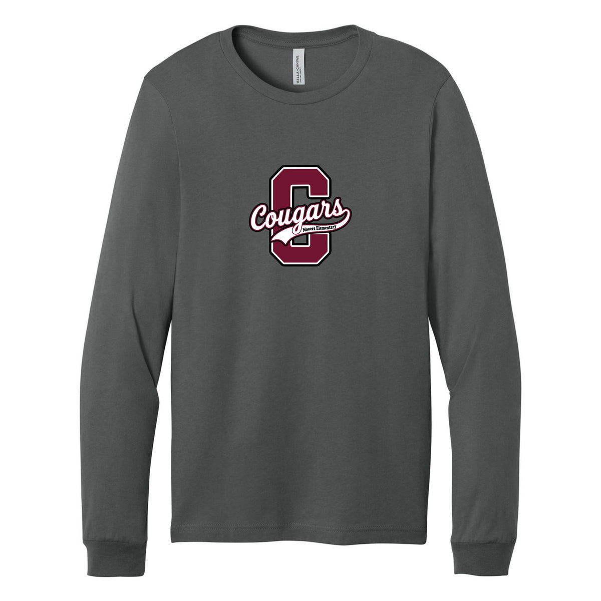 Cobras Teacher Long Sleeve Tee — Asphalt, Logo 4, front