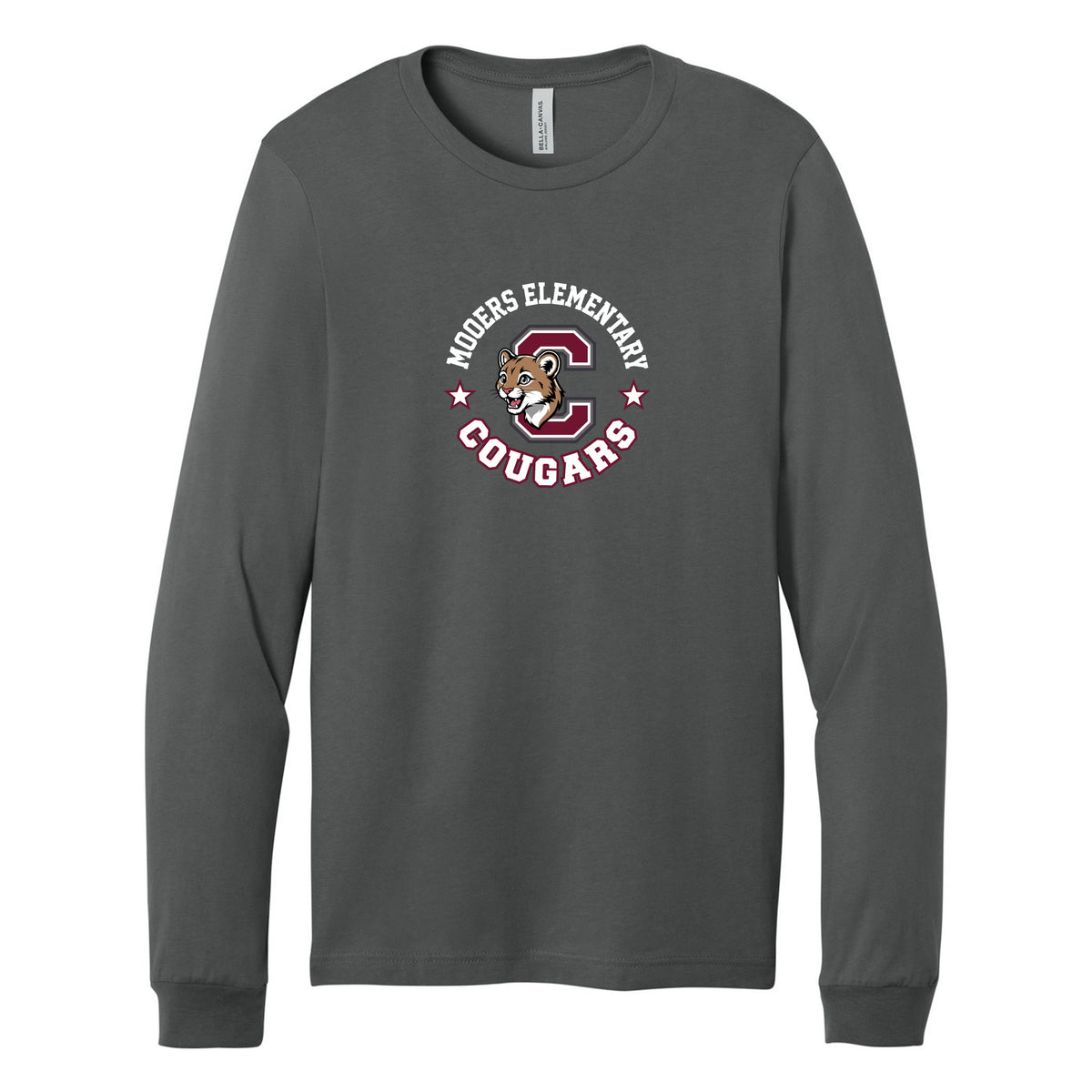 Cobras Teacher Long Sleeve Tee — Asphalt, Logo 1, front