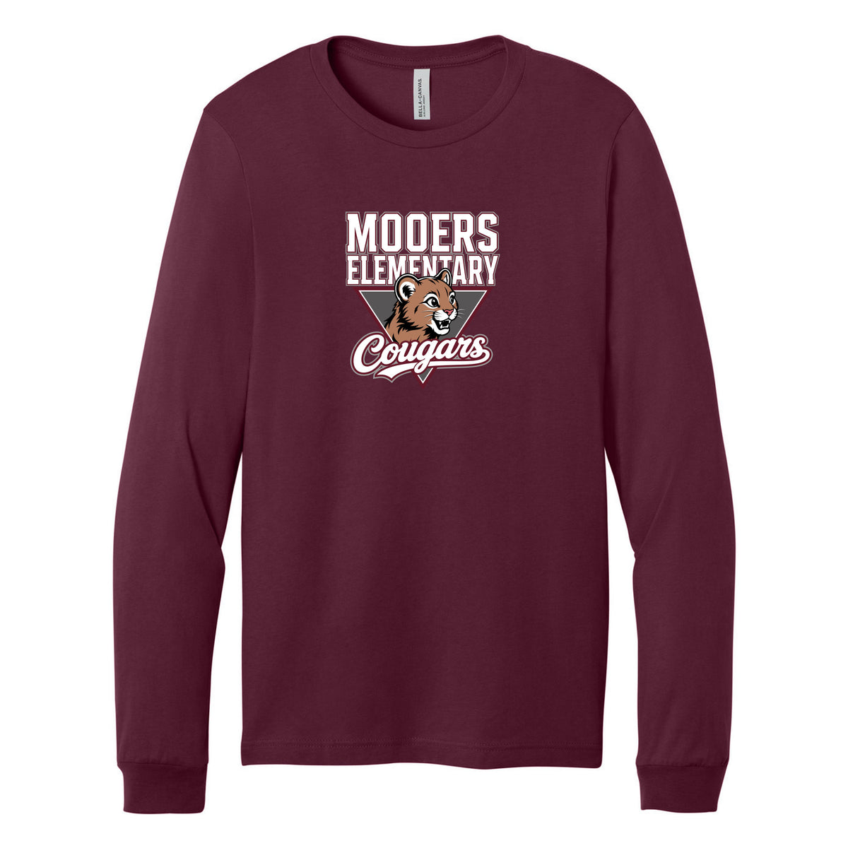 Cobras Teacher Long Sleeve Tee — Maroon, Logo 2, front
