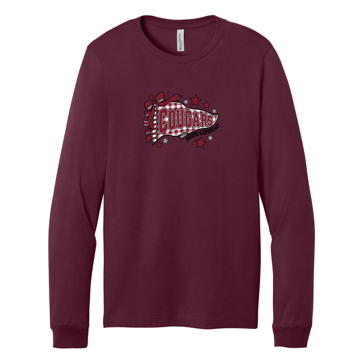 Cobras Teacher Long Sleeve Tee — Maroon, Logo 3, front