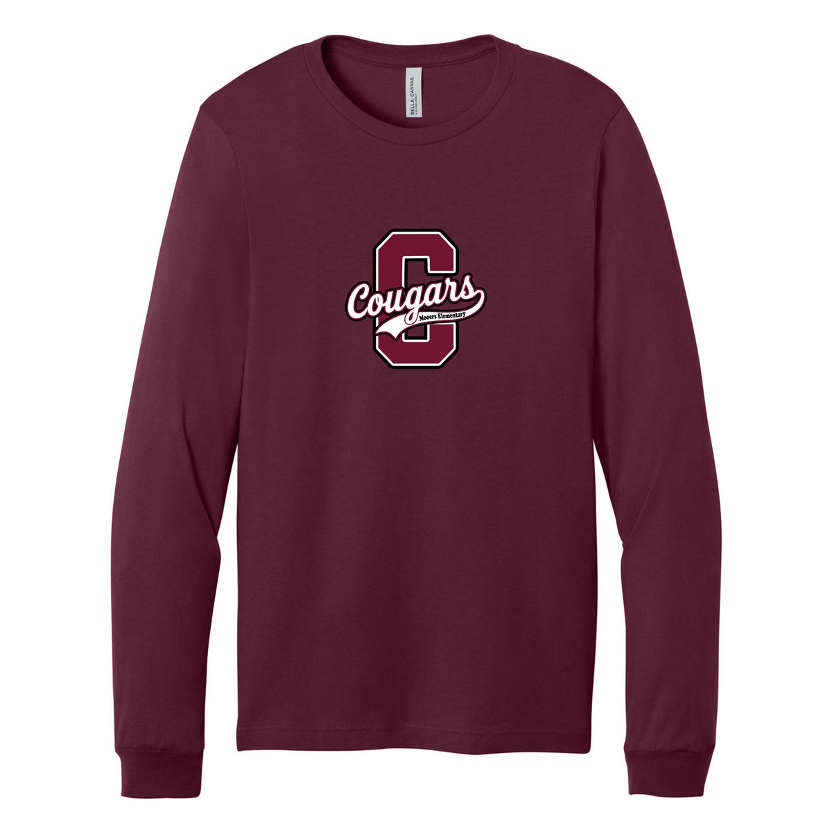 Cobras Teacher Long Sleeve Tee — Maroon, Logo 4, front