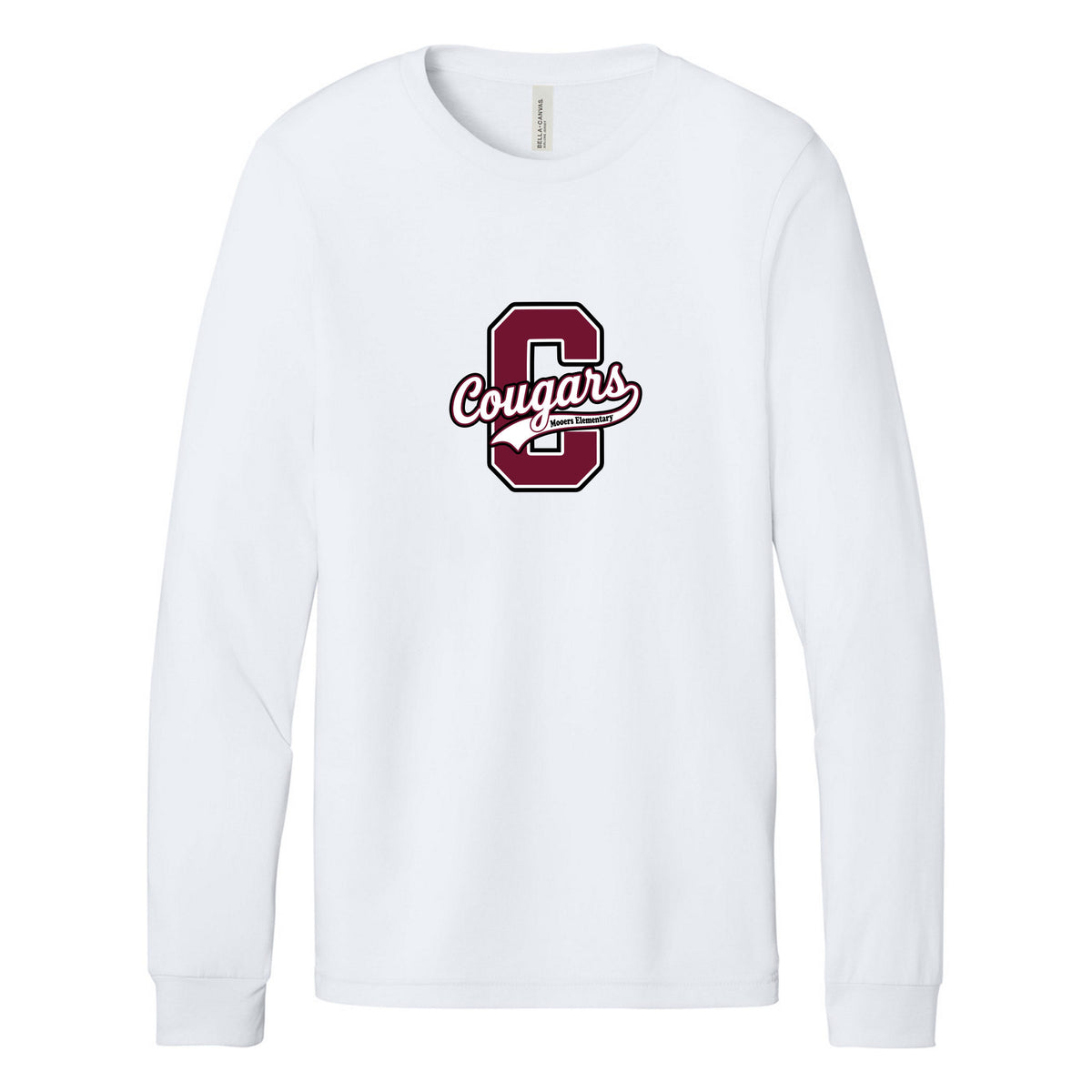 Cobras Teacher Long Sleeve Tee — White, Logo 4, front