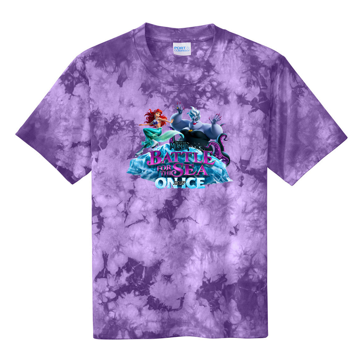 Youth Crystal Tie-Dye Tee — Purple, front