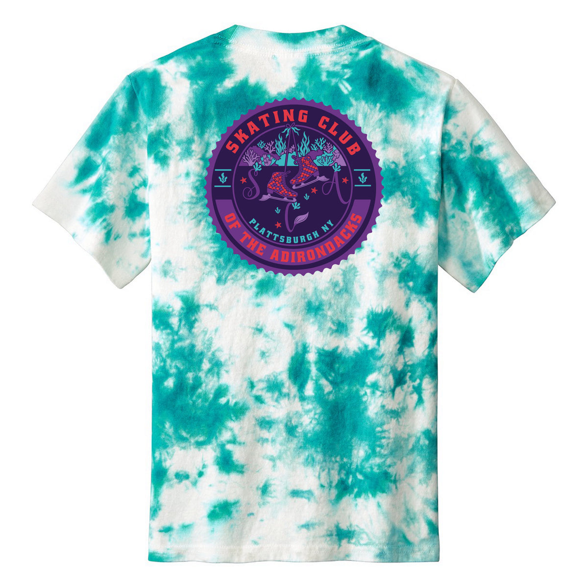 Youth Crystal Tie-Dye Tee — Teal, back