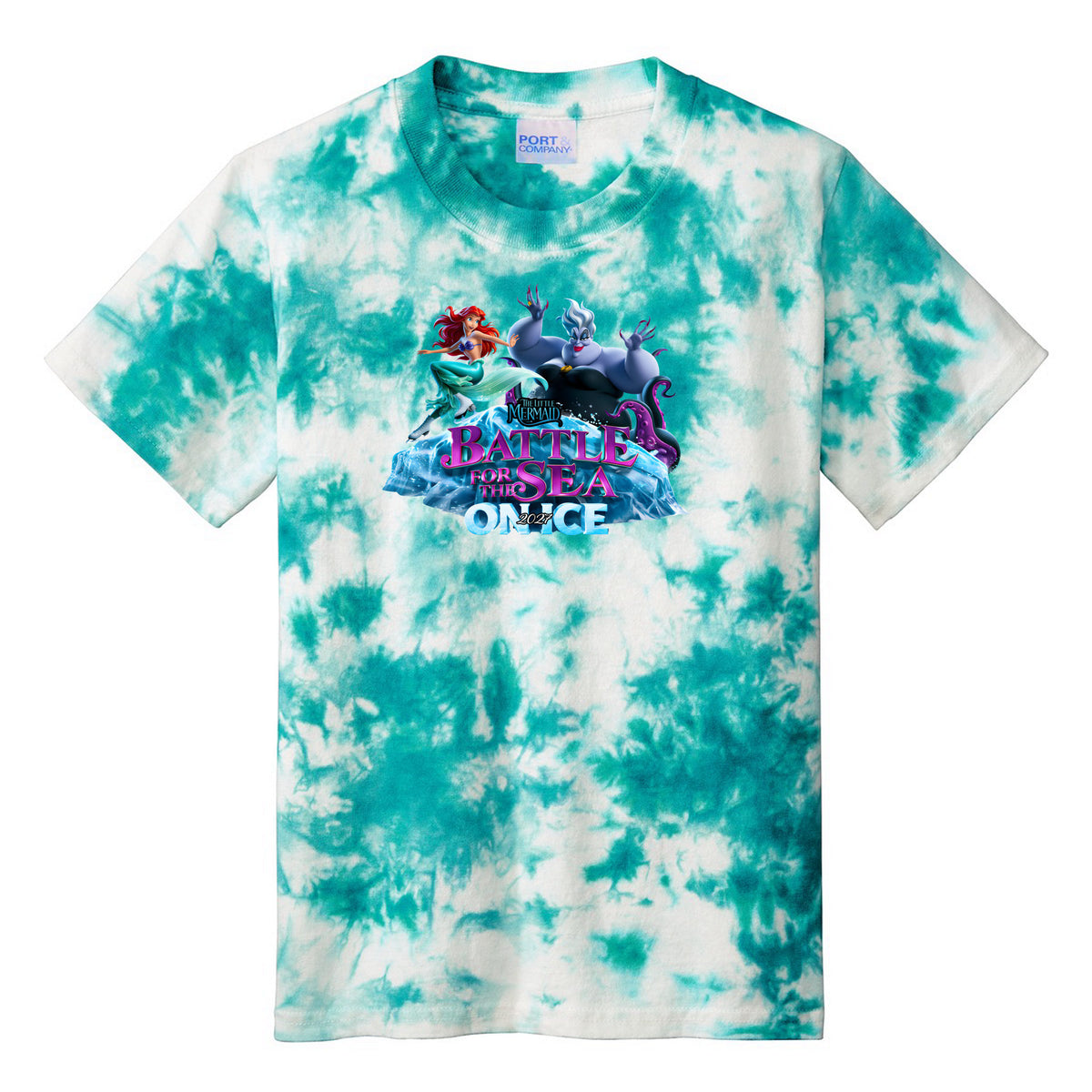 Youth Crystal Tie-Dye Tee — Teal, front