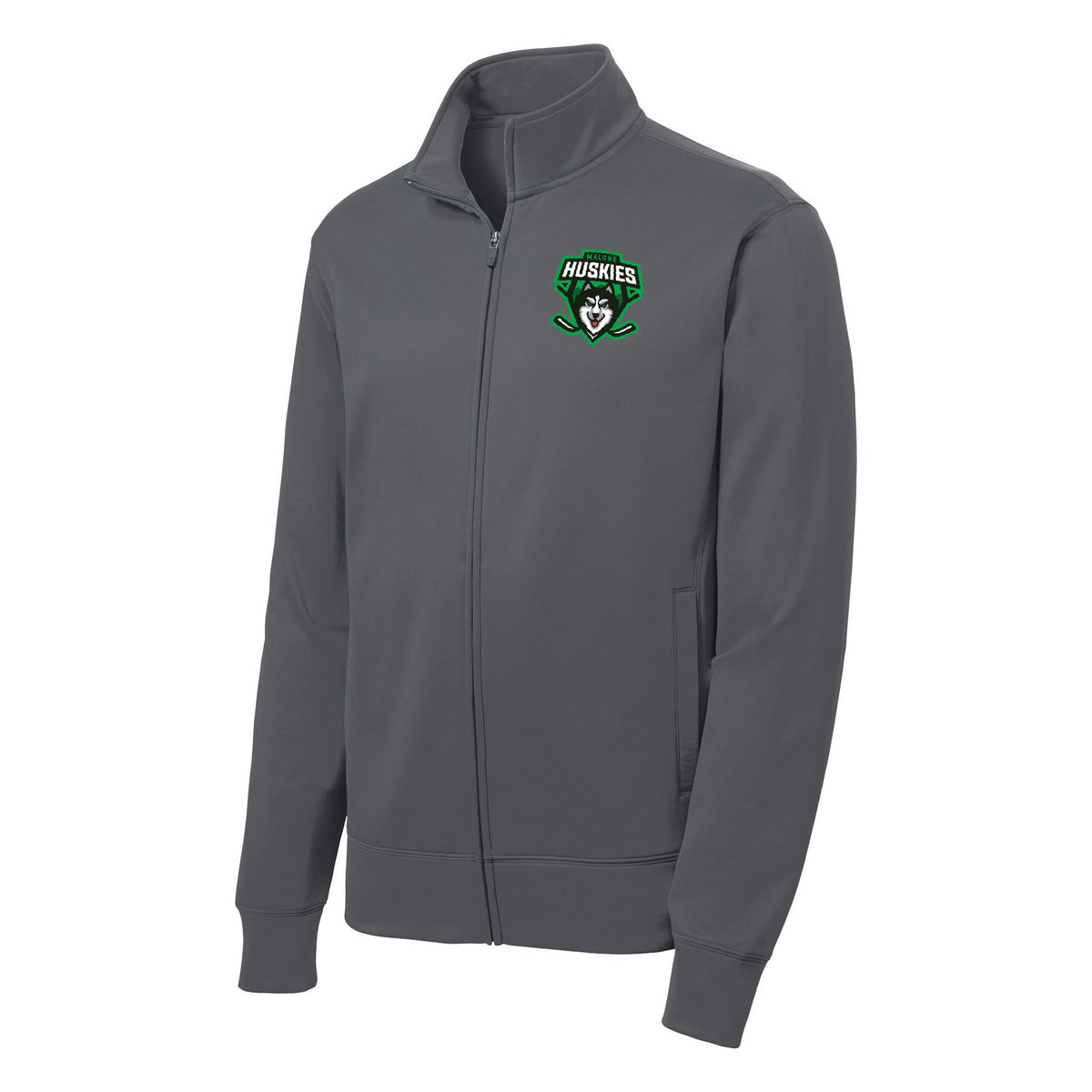 Sport-Tek Youth Sport-Wick Fleece Full-Zip Jacket — Dark Smoke Grey, front