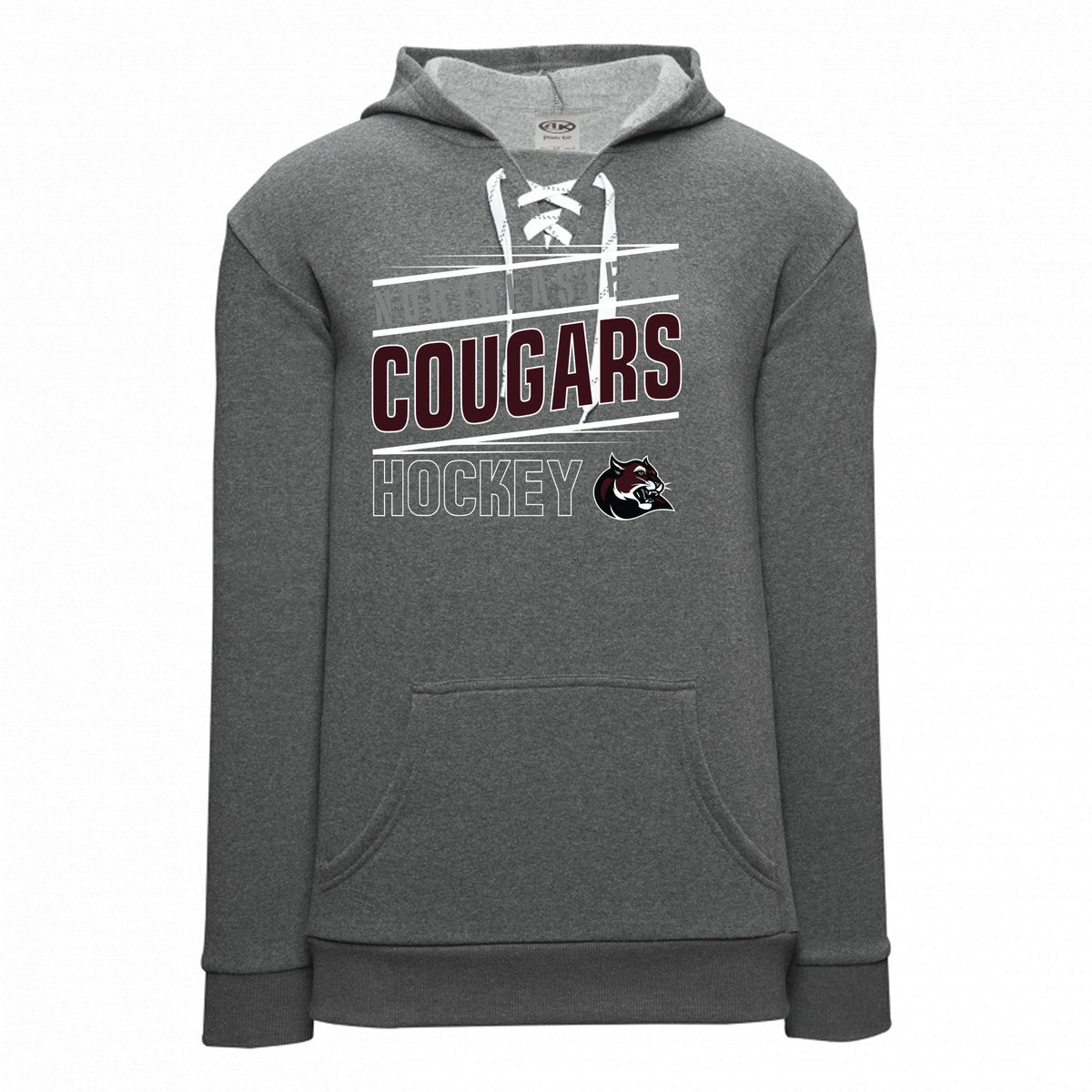 Adult and Youth Apparel Sweatshirt — Heather Charcoal, Logo 2, front