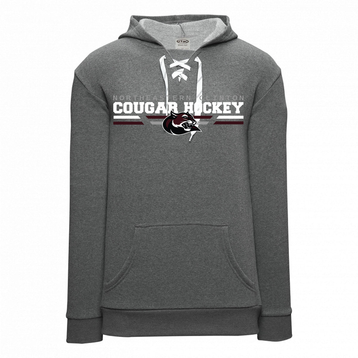 Adult and Youth Apparel Sweatshirt — Heather Charcoal, Logo 1, front