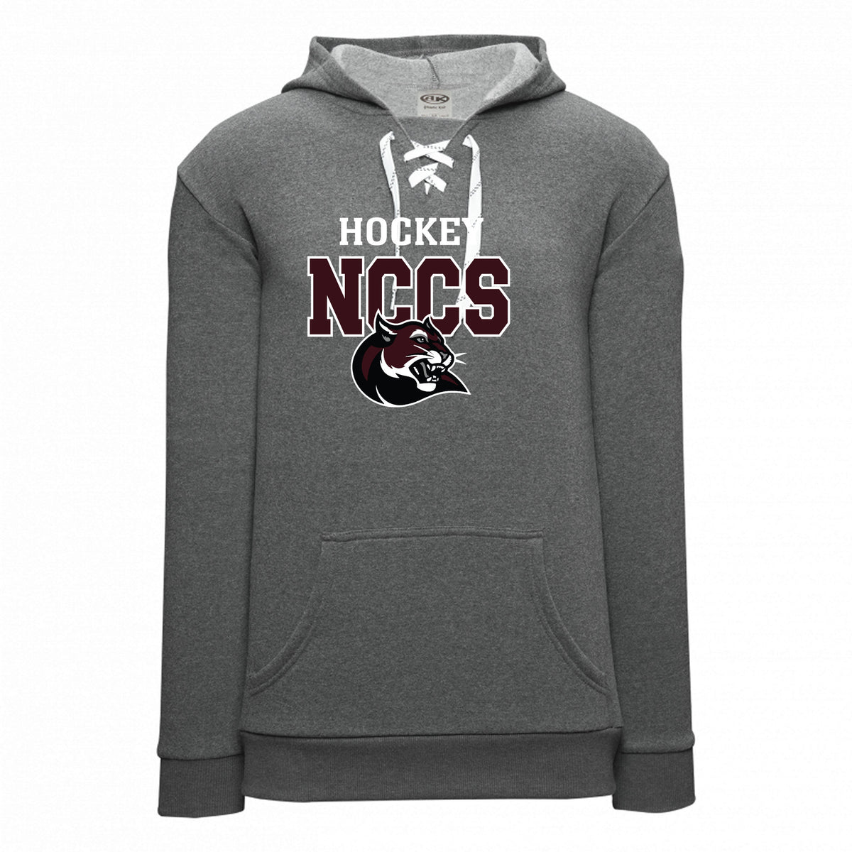 Adult and Youth Apparel Sweatshirt — Heather Charcoal, Logo 3, front