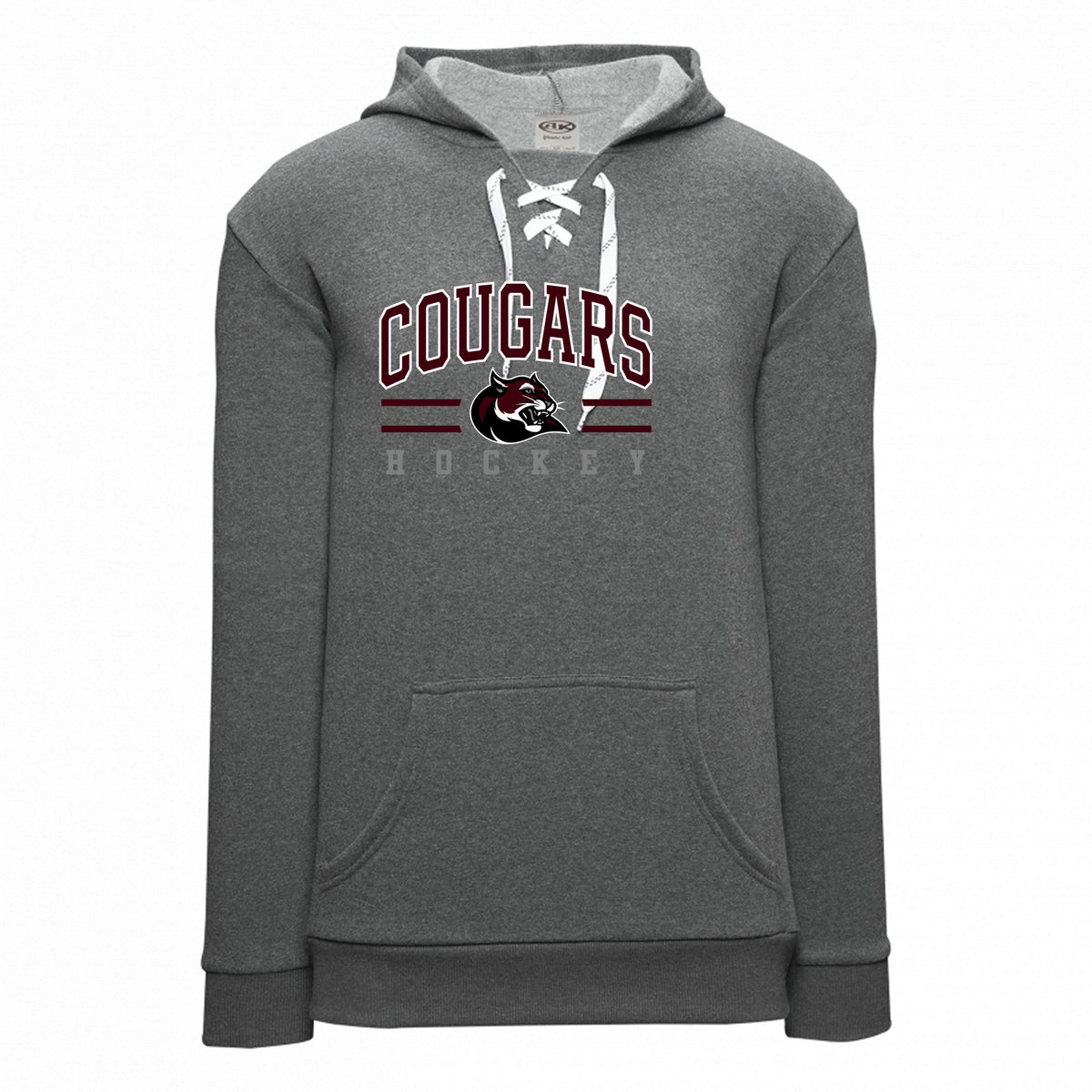 Adult and Youth Apparel Sweatshirt — Heather Charcoal, Logo 4, front