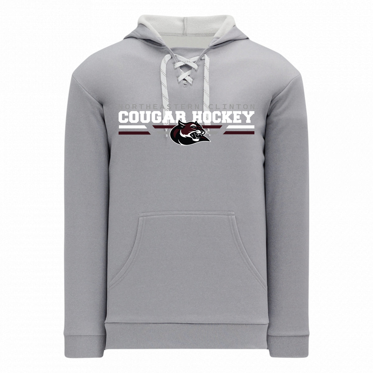 Adult and Youth Apparel Sweatshirt — HEATHER GREY, Logo 1, front