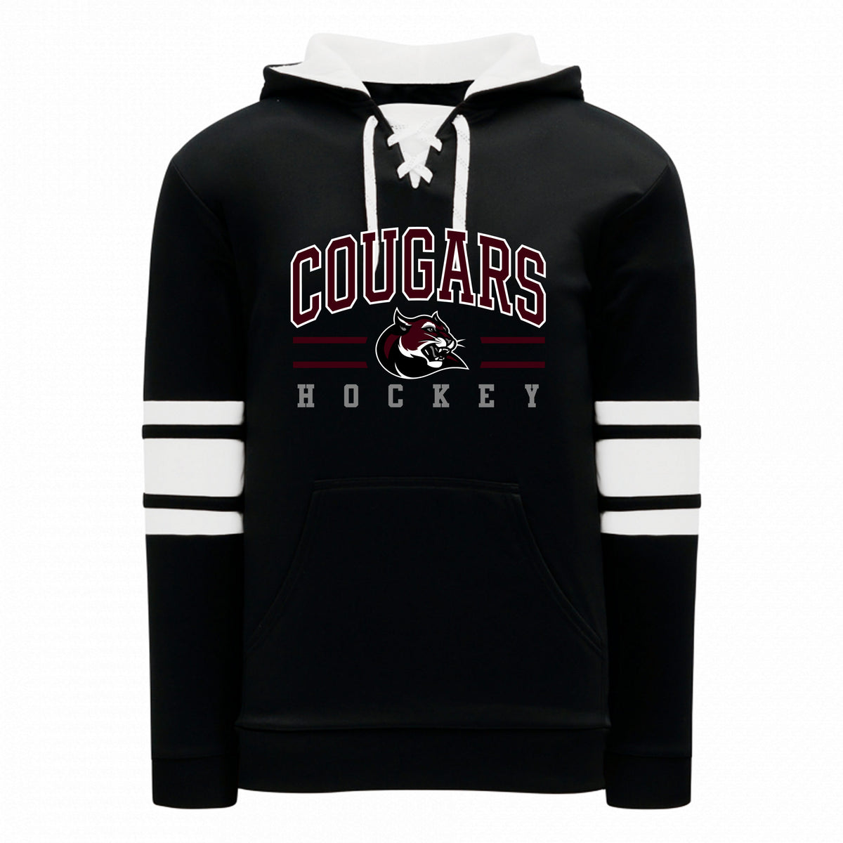 Adult Apparel Sweatshirt — BLACK/WHITE, Logo 4, front