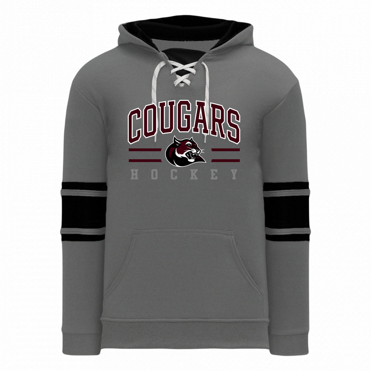Adult Apparel Sweatshirt — HEATHER CHARCOAL/BLACK, Logo 4, front