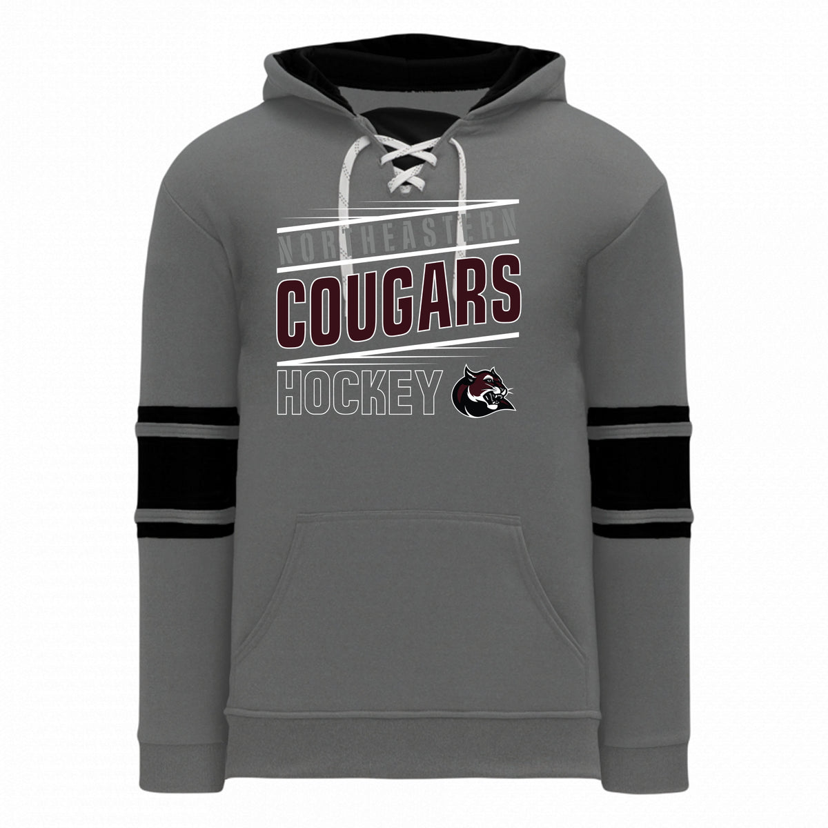 Adult Apparel Sweatshirt — HEATHER CHARCOAL/BLACK, Logo 2, front