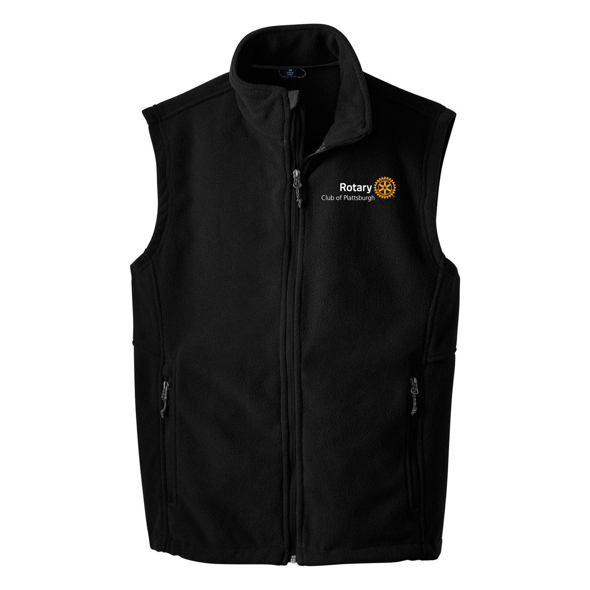 Embroidered Value Fleece Vest — Black, front