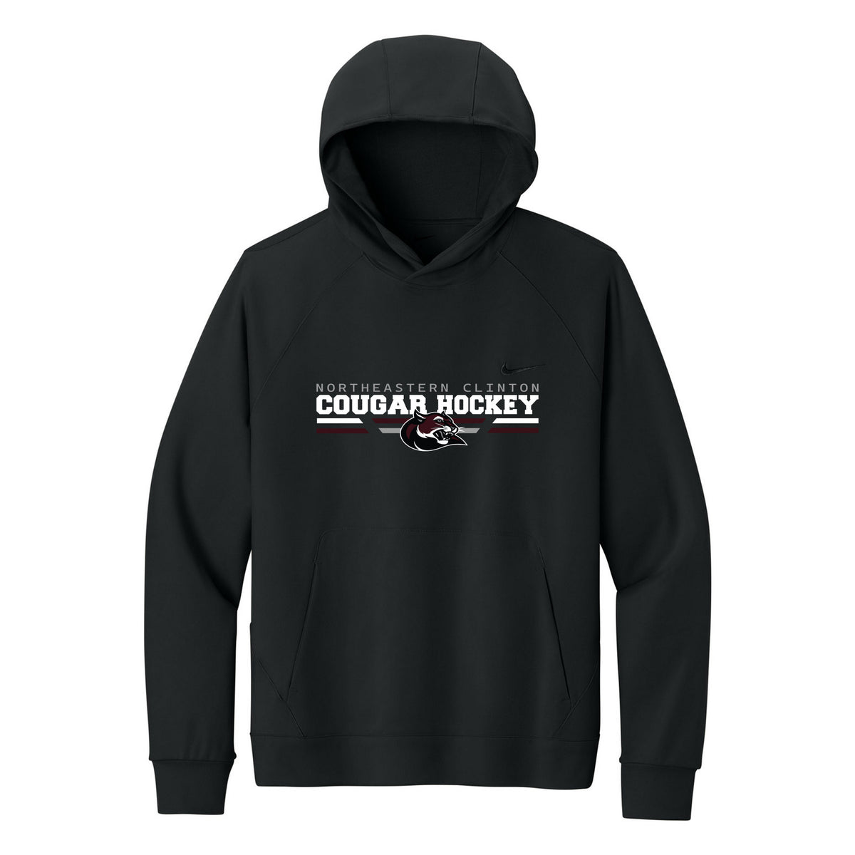 Nike Dri-Fit Primary Hoodie — Black, Cougar Hockey, front