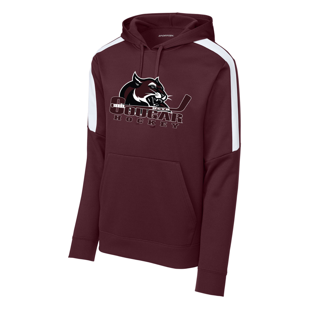 Sport-Wick Fleece United Pullover Hoodie — Maroon/ White, front