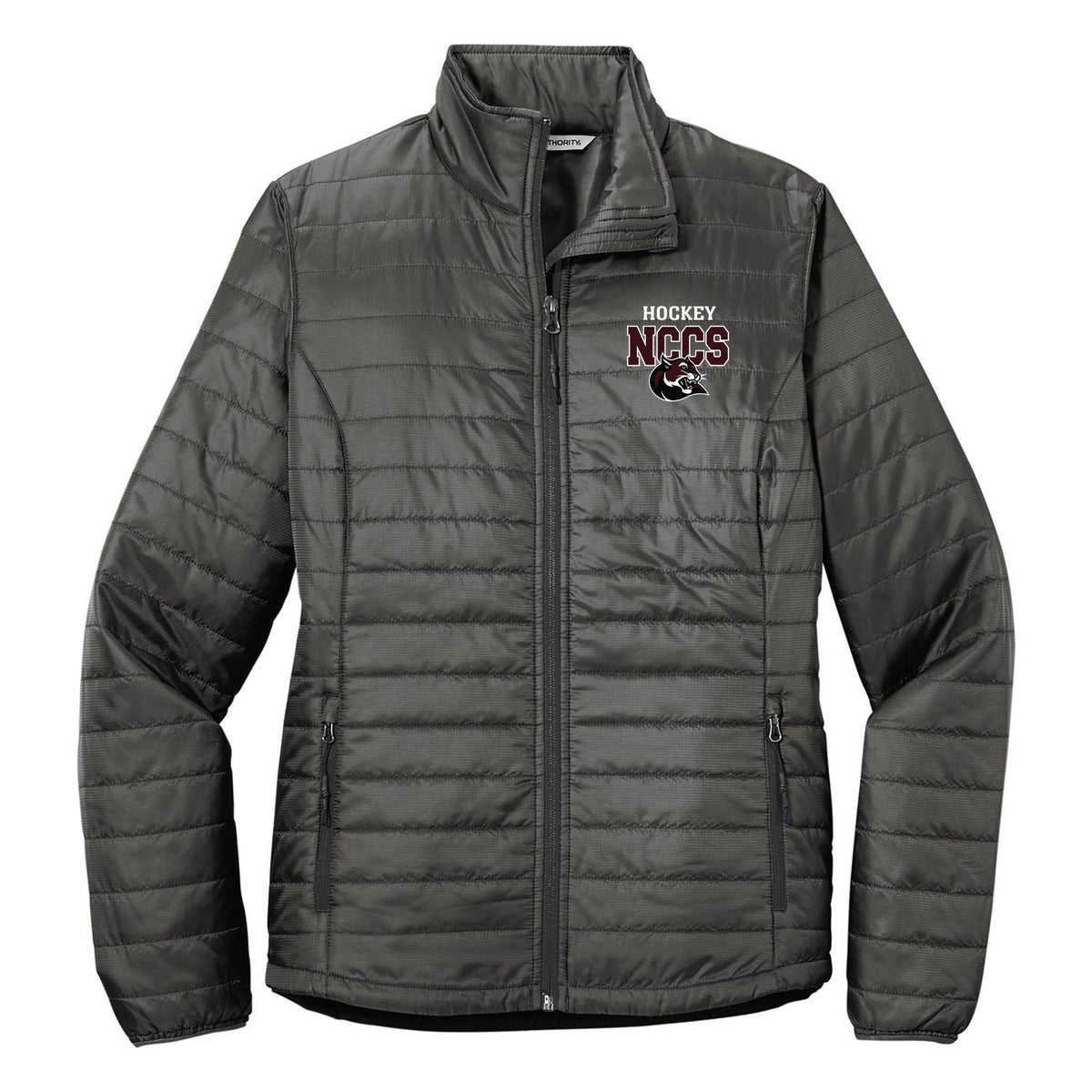 Women's Packable Puffy Jacket — Sterling Grey/ Graphite, front