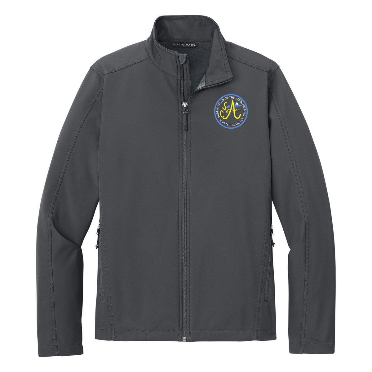 SCA Core Soft Shell Jacket — Battleship Grey, Logo 2, front