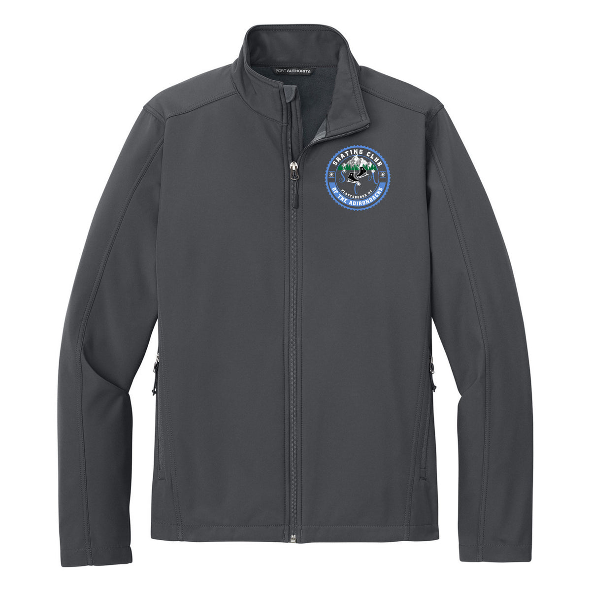 SCA Core Soft Shell Jacket — Battleship Grey, Logo 1, front
