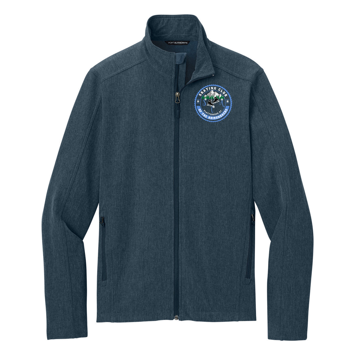 SCA Core Soft Shell Jacket — Navy Heather, Logo 1, front