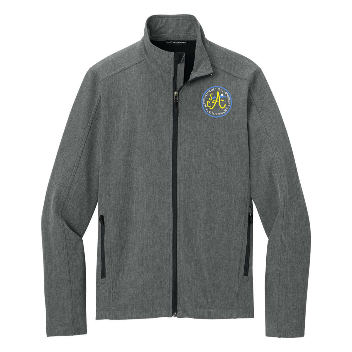 SCA Core Soft Shell Jacket — Pearl Grey Heather, Logo 2, front