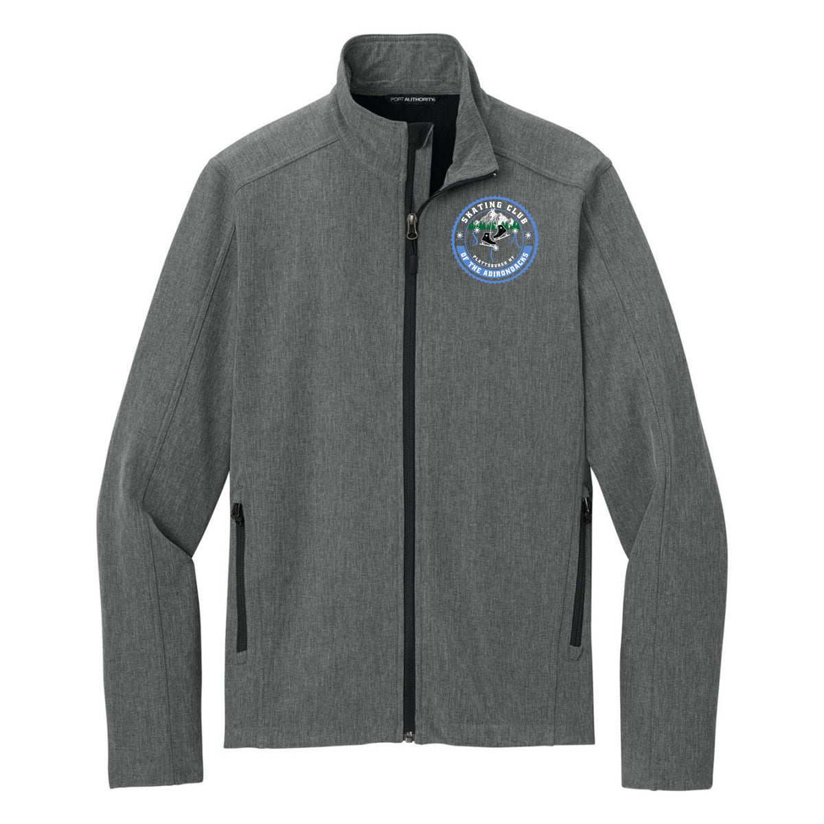 SCA Core Soft Shell Jacket — Pearl Grey Heather, Logo 1, front