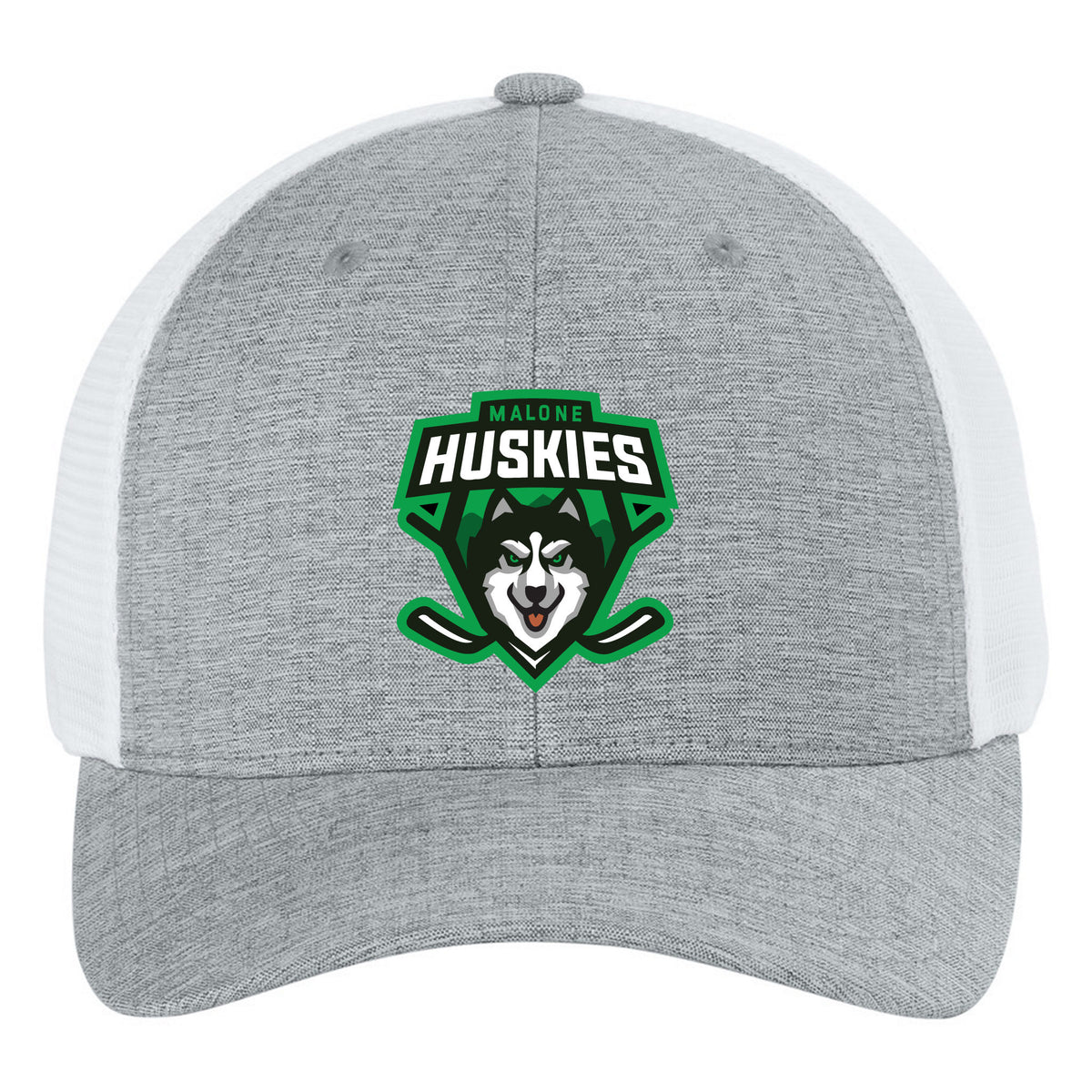 Flexfit 110 Mesh Cap - Embroidered — Melange Silver/ White, front